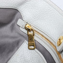 Miu Miu Hand Bag Leather 2way Gray Gold Auth 206086V-22