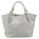 Miu Miu Hand Bag Leather 2way Gray Gold Auth 206086V-2