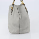 Miu Miu Hand Bag Leather 2way Gray Gold Auth 206086V-3