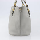 Miu Miu Hand Bag Leather 2way Gray Gold Auth 206086V-4