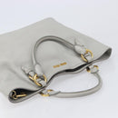 Miu Miu Hand Bag Leather 2way Gray Gold Auth 206086V-6