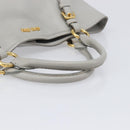 Miu Miu Hand Bag Leather 2way Gray Gold Auth 206086V-7