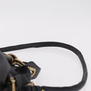 Chloe Paraty Hand Bag Leather 2way Black Gold Auth 206089V-11
