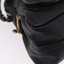Chloe Paraty Hand Bag Leather 2way Black Gold Auth 206089V-13