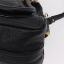 Chloe Paraty Hand Bag Leather 2way Black Gold Auth 206089V-14
