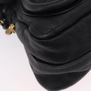 Chloe Paraty Hand Bag Leather 2way Black Gold Auth 206089V-15
