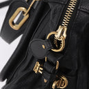 Chloe Paraty Hand Bag Leather 2way Black Gold Auth 206089V-17