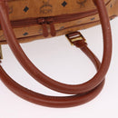 MCM Logogram Vicetos Boston Bag PVC Leather 2way Brown Gold Auth 206094-11