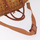 MCM Logogram Vicetos Boston Bag PVC Leather 2way Brown Gold Auth 206094-16