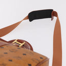 MCM Logogram Vicetos Boston Bag PVC Leather 2way Brown Gold Auth 206094-17