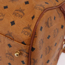 MCM Logogram Vicetos Boston Bag PVC Leather 2way Brown Gold Auth 206094-22