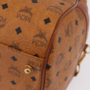 MCM Logogram Vicetos Boston Bag PVC Leather 2way Brown Gold Auth 206094-26