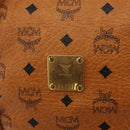 MCM Logogram Vicetos Boston Bag PVC Leather 2way Brown Gold Auth 206094-28
