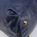 Miu Miu Hand Bag Vitellolux 2way Navy Gold Auth 206095M-19