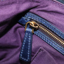 Miu Miu Hand Bag Vitellolux 2way Navy Gold Auth 206095M-26