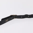 GUCCI Web Sherry Line Shoulder Bag Leather Black Gold Auth 206101-11