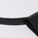 GUCCI Web Sherry Line Shoulder Bag Leather Black Gold Auth 206101-14