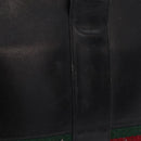 GUCCI Web Sherry Line Shoulder Bag Leather Black Gold Auth 206101-4