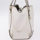 GUCCI Abbey Tote Bag Leather White Gold 130736 Auth 206102-10