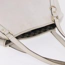 GUCCI Abbey Tote Bag Leather White Gold 130736 Auth 206102-11