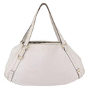 GUCCI Abbey Tote Bag Leather White Gold 130736 Auth 206102-2