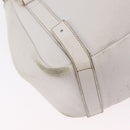 GUCCI Abbey Tote Bag Leather White Gold 130736 Auth 206102-20