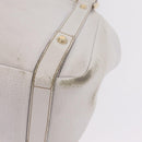 GUCCI Abbey Tote Bag Leather White Gold 130736 Auth 206102-21