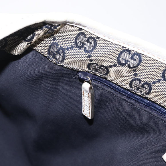 GUCCI Abbey Tote Bag Leather White Gold 130736 Auth 206102