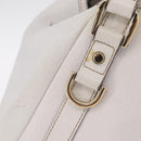 GUCCI Abbey Tote Bag Leather White Gold 130736 Auth 206102-3