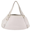 GUCCI Abbey Tote Bag Leather White Gold 130736 Auth 206102-6