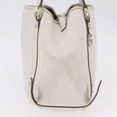 GUCCI Abbey Tote Bag Leather White Gold 130736 Auth 206102-8