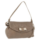 Chloe Lily Shoulder Bag Leather 2way Beige Gold Auth 206105A-1