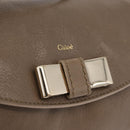 Chloe Lily Shoulder Bag Leather 2way Beige Gold Auth 206105A-21