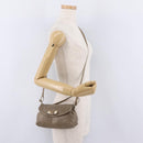 Chloe Lily Shoulder Bag Leather 2way Beige Gold Auth 206105A-27