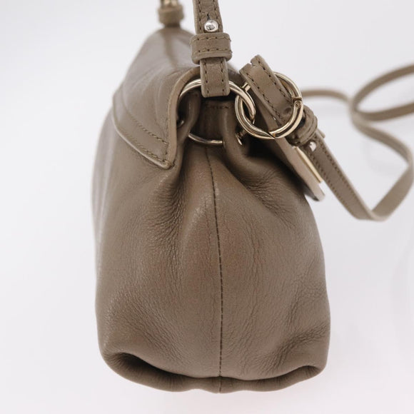 Chloe Lily Shoulder Bag Leather 2way Beige Gold Auth 206105A