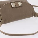 Chloe Lily Shoulder Bag Leather 2way Beige Gold Auth 206105A-7