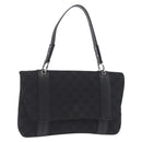 GUCCI GG Canvas Hand Bag Black Silver 113014 Auth 206106V-1