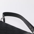 GUCCI GG Canvas Hand Bag Black Silver 113014 Auth 206106V-10