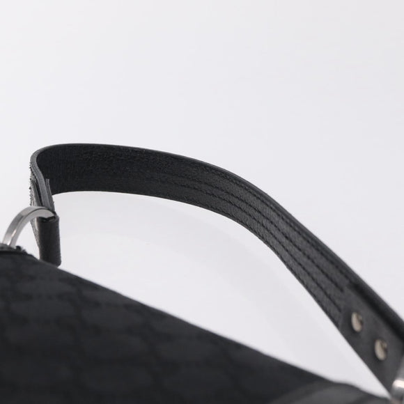 GUCCI GG Canvas Hand Bag Black Silver 113014 Auth 206106V