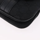 GUCCI GG Canvas Hand Bag Black Silver 113014 Auth 206106V-13