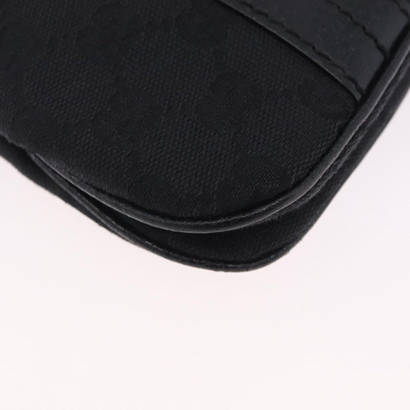 GUCCI GG Canvas Hand Bag Black Silver 113014 Auth 206106V