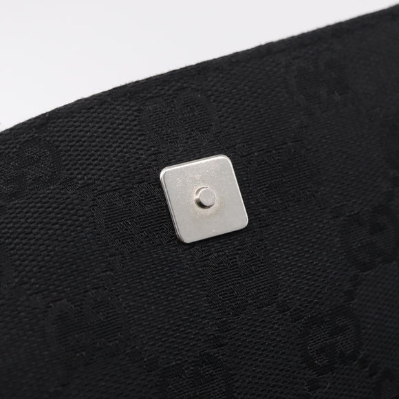 GUCCI GG Canvas Hand Bag Black Silver 113014 Auth 206106V