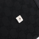 GUCCI GG Canvas Hand Bag Black Silver 113014 Auth 206106V-18
