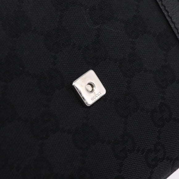 GUCCI GG Canvas Hand Bag Black Silver 113014 Auth 206106V