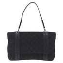 GUCCI GG Canvas Hand Bag Black Silver 113014 Auth 206106V-2