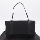 GUCCI GG Canvas Hand Bag Black Silver 113014 Auth 206106V-27
