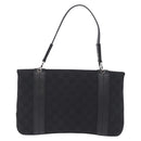 GUCCI GG Canvas Hand Bag Black Silver 113014 Auth 206106V-3
