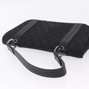 GUCCI GG Canvas Hand Bag Black Silver 113014 Auth 206106V-6