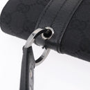 GUCCI GG Canvas Hand Bag Black Silver 113014 Auth 206106V-7