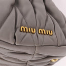 Miu Miu Matelasse Hand Bag Leather 2way Gray Gold Auth 206108V-20